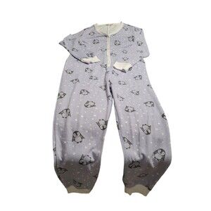 Altar'd State Pajama Women L Blue Penguin One Piece Jumpsuit Lounge Softie A28